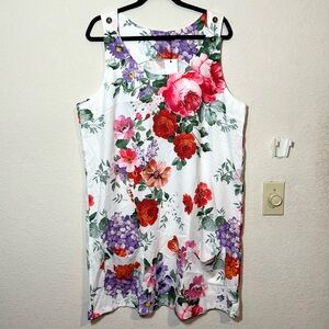 Sheilay Floral Sleeveless Pinafore Style Dress